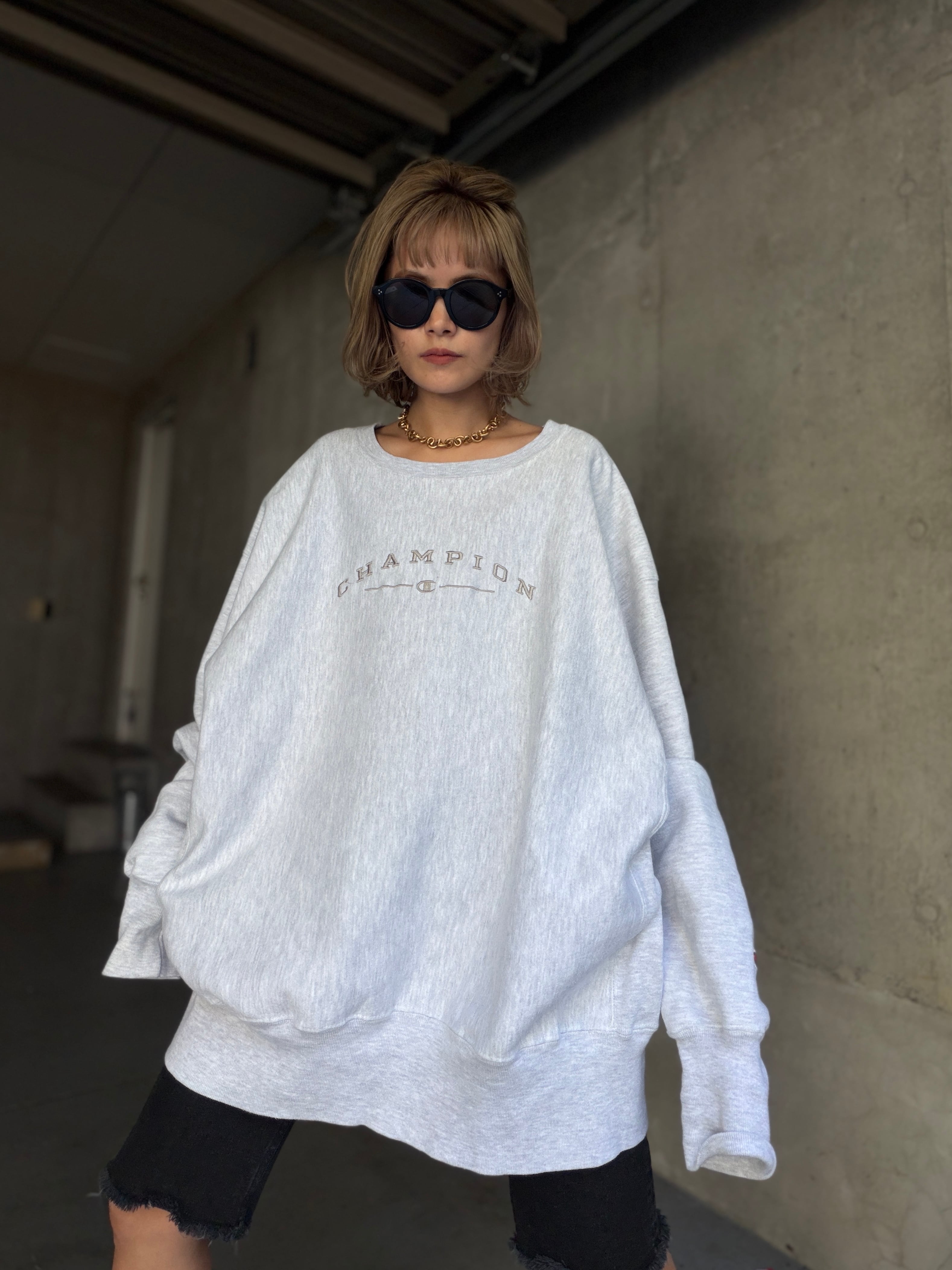 (CS2576)00’s Champion embroidery logo sweat made in Mexico