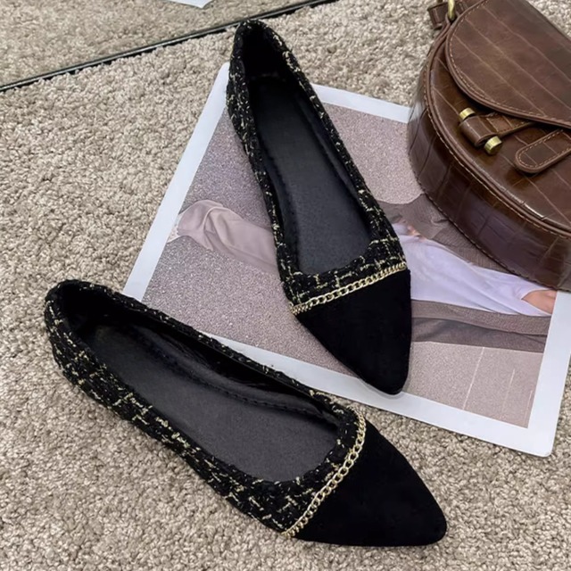 ツイード チェーン ポインテッドフラット 2color SH57