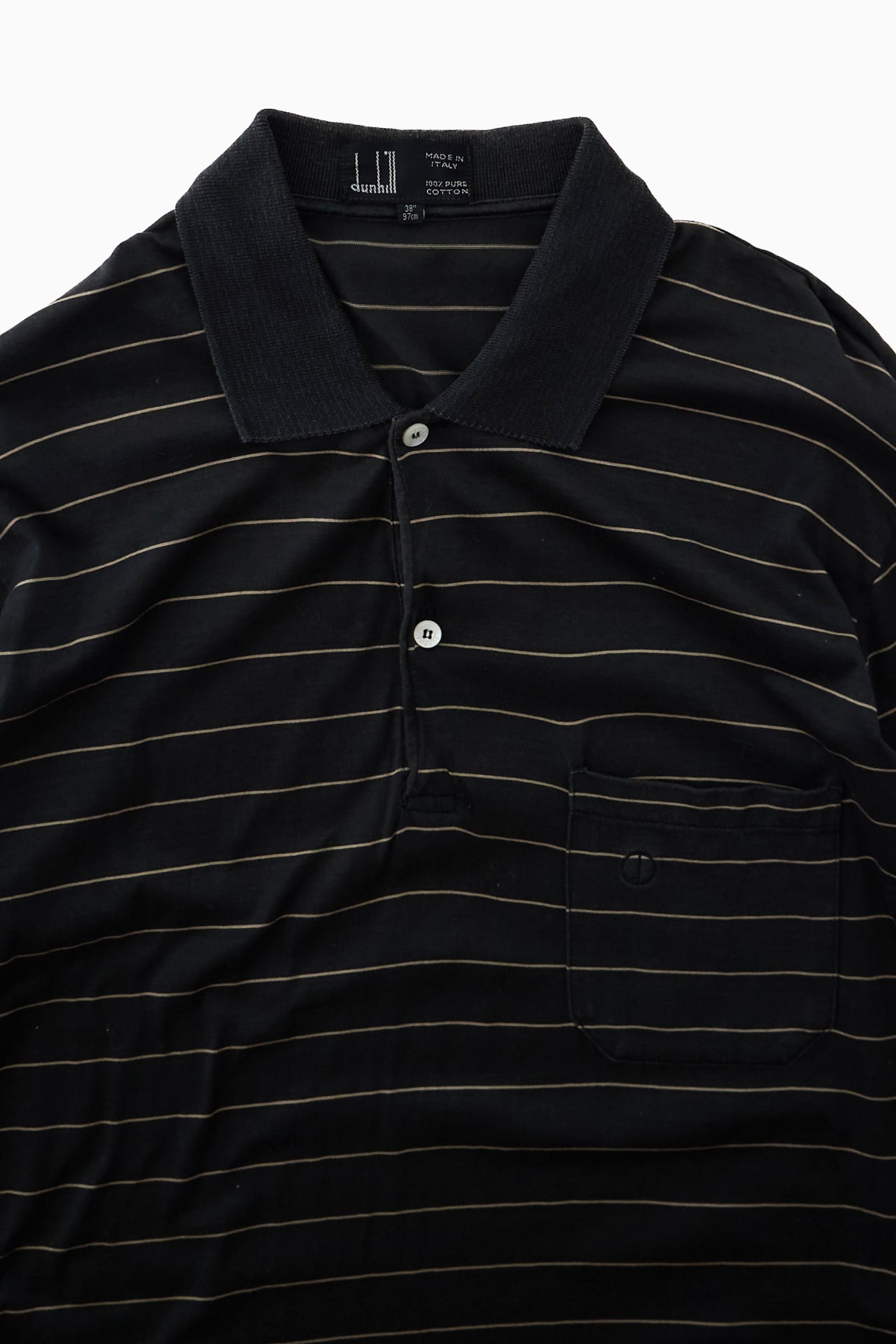 MADE IN ITALY DUNHILL BLACK STRIPE POLO SHIRT | Reben｜デザイン