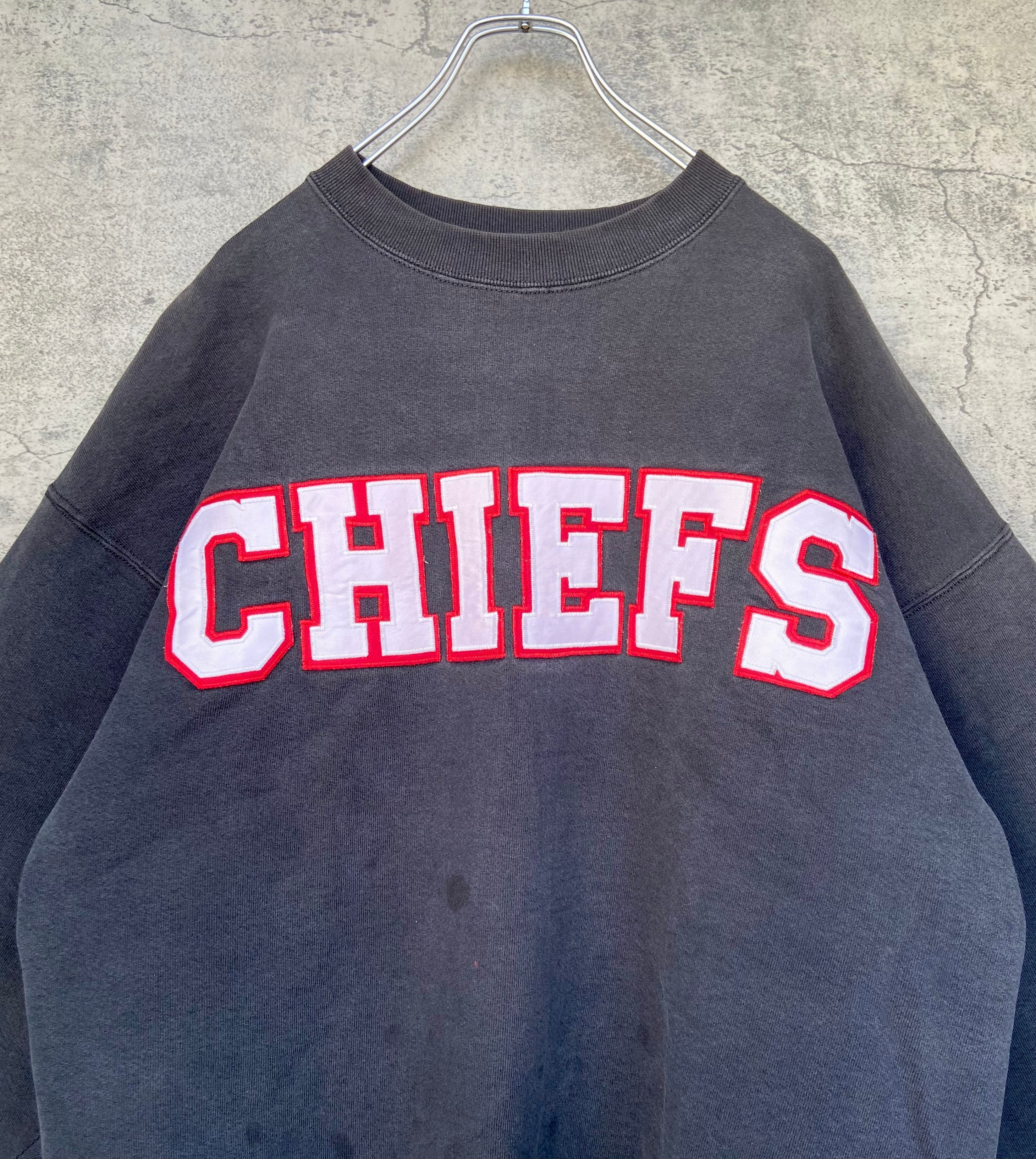 USA製 ビンテージ 90s古着 NFL カンザスシティチーフス 刺繍ロゴ 肉厚 スウェット