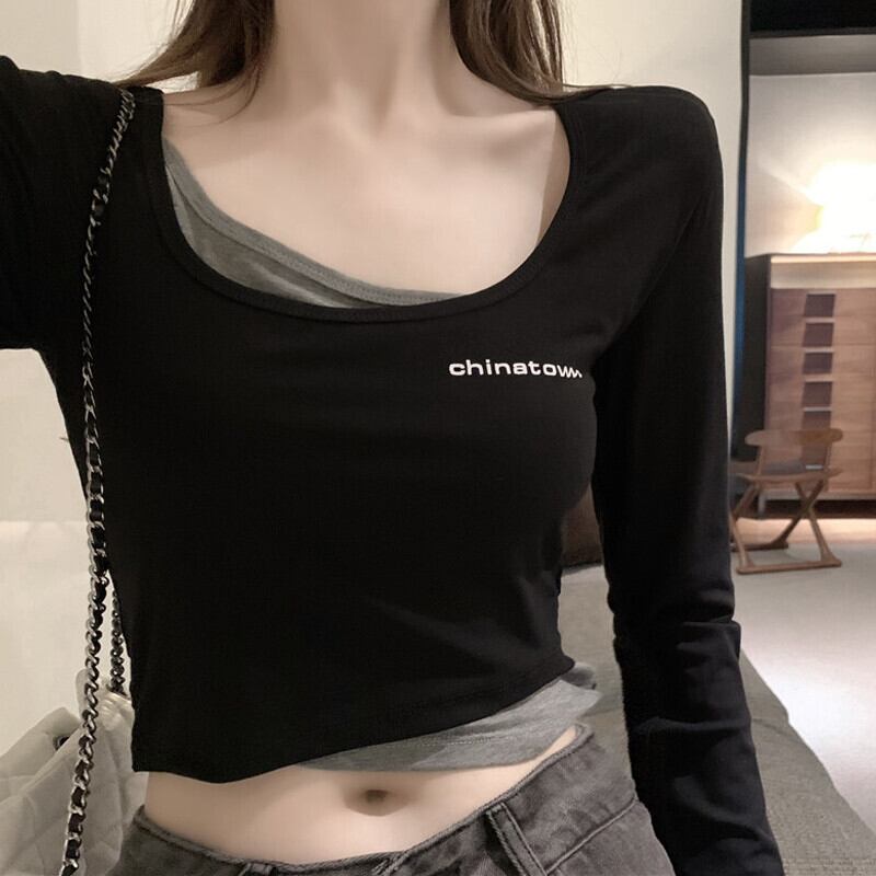 Tシャツ シャツ オータムスリムプルオーバー ショートトップス ロング 秋物 ガールズファッション58022491310