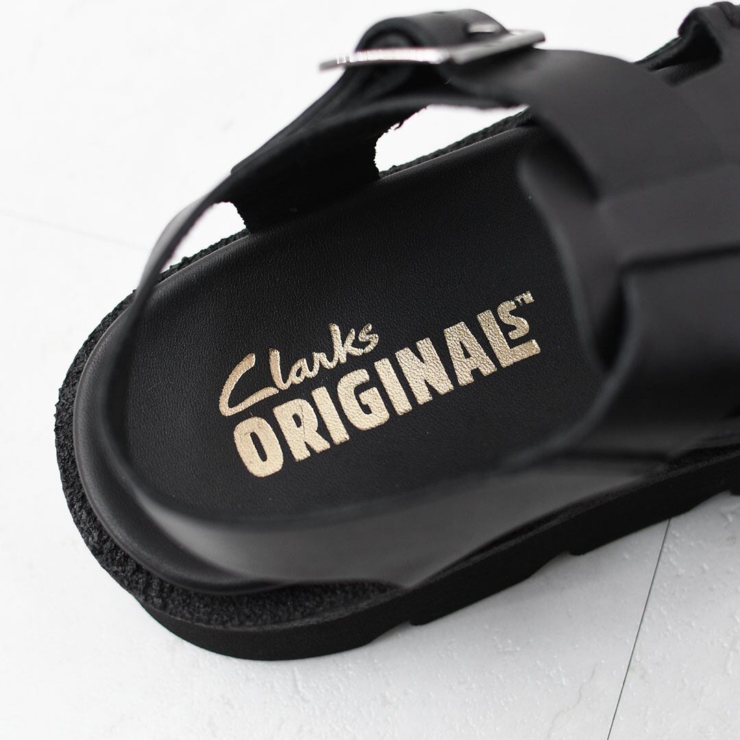 Clarks signatureブラック レザー サンダル Clarks（クラークス） サンダル Alda Strap / アルダストラップ