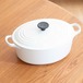 ビンテージ　ル・クルーゼ　LE CREUSET 　サイス21   ホワイト　オーバル型ココット