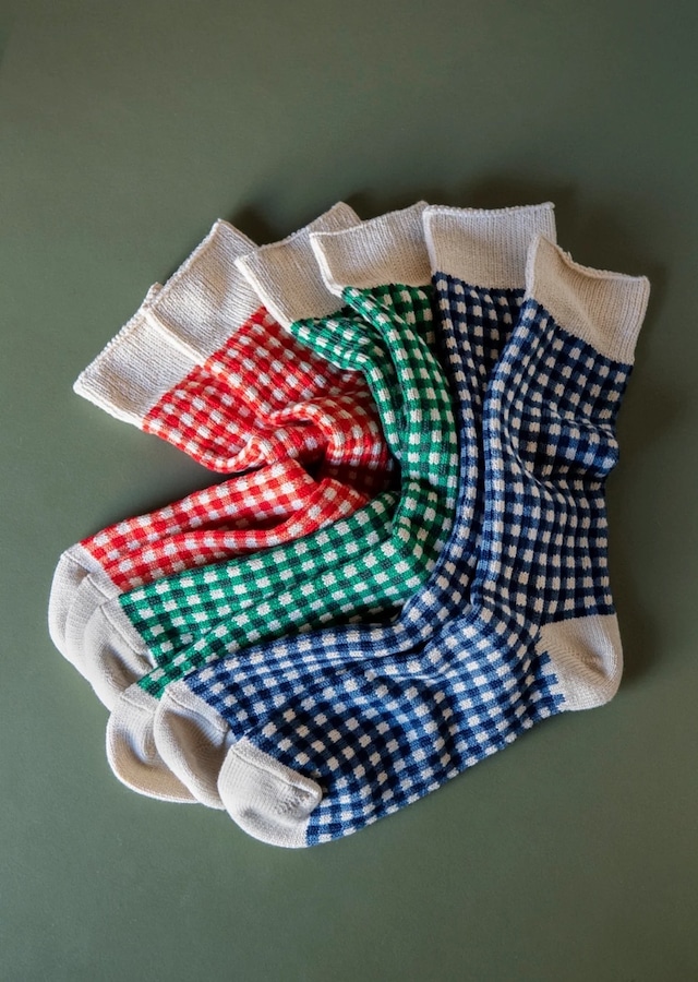 【ROTOTO】GINGHAM CHECK SOCKS