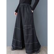 サイドポケット ワイドデニムパンツ 00168