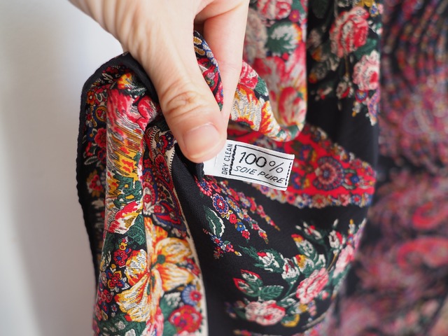 ITALY Vintage Paisley & Floral Pattern Large Scarf／90cm
