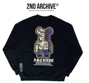 2ND037 トレーナー 迷彩ベア ユニセックス セカンドアーカイブ