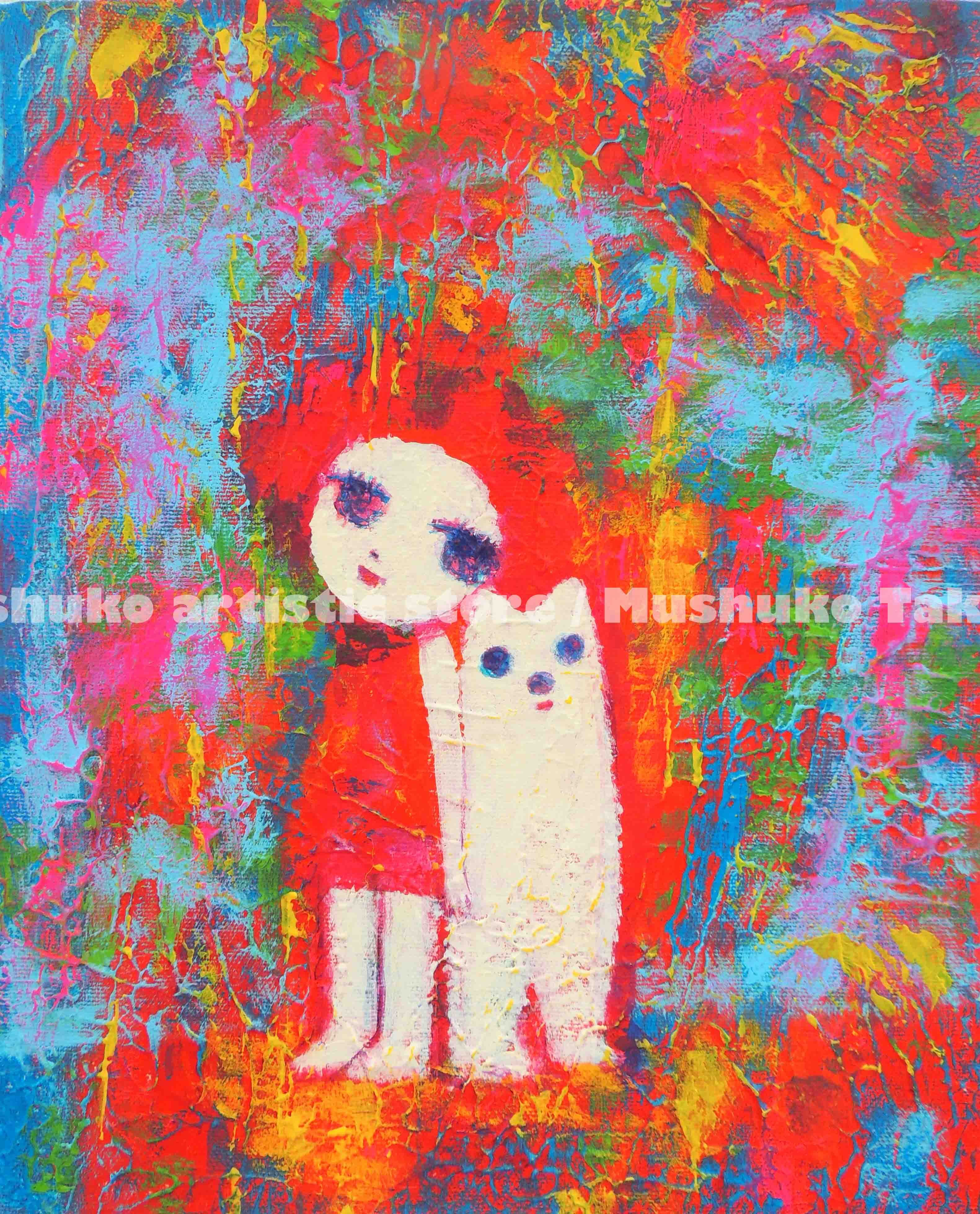 MUSHUKO 高部むしゅこ　アクリル画4点セット MUSHUKO BASE 絵・アート