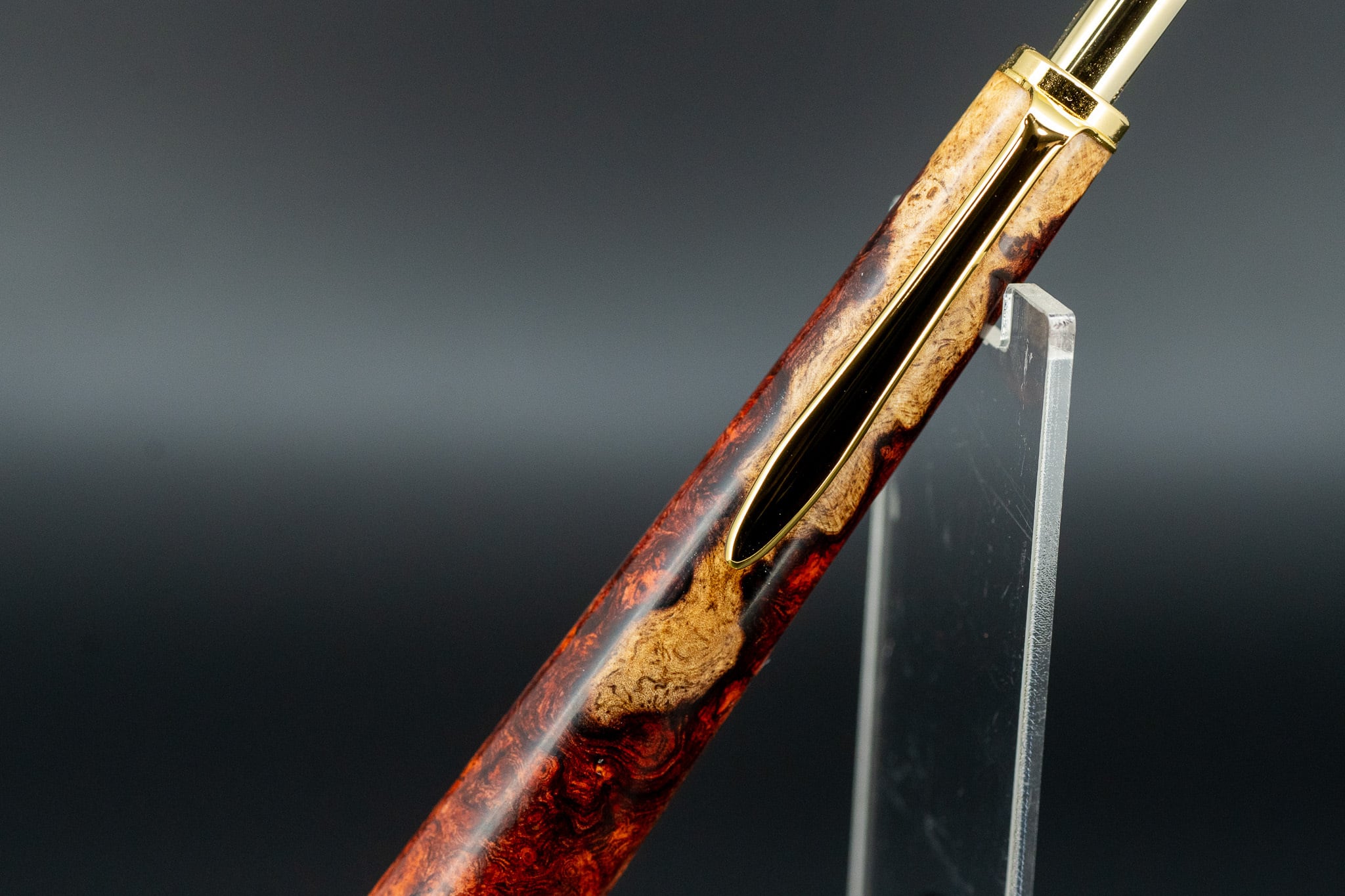 【朱色の銘木】 花梨瘤 紅白 極上 gold MP