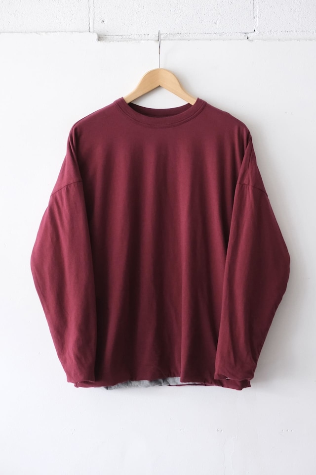 N.O.UN REVERS L/S　Burgundy,Navy