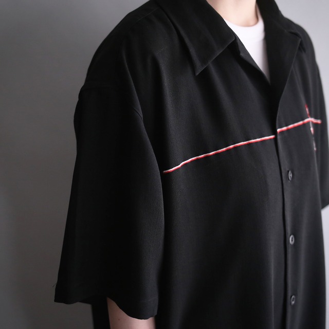 double color line square pattern h/s shirt