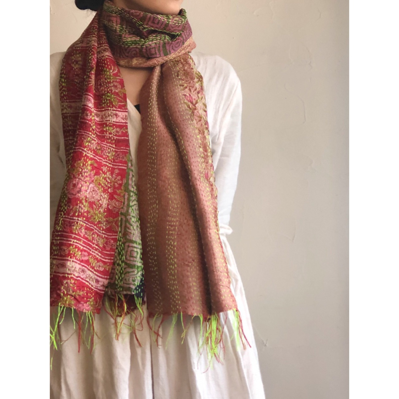 リサイクルサリーのカンタショール 小01 インドの手仕事布 Mulaセレクト