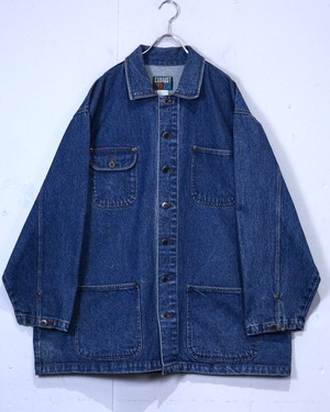 【Caka act2】80's “EXHAUST” Vintage Loose Denim Coverall Jacket