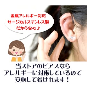 ストーンステンレスピアス（サントリーニブルー）CZSBL 4mm