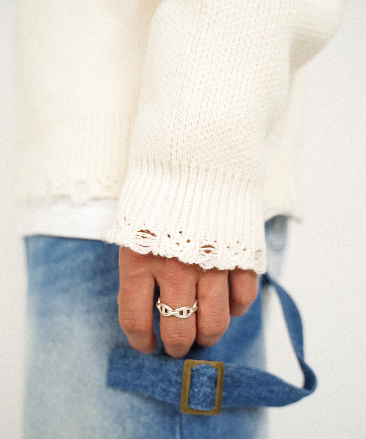 【#Re:room】DAMAGE Re:ICON JACQUARD CREW KNIT［REK153］