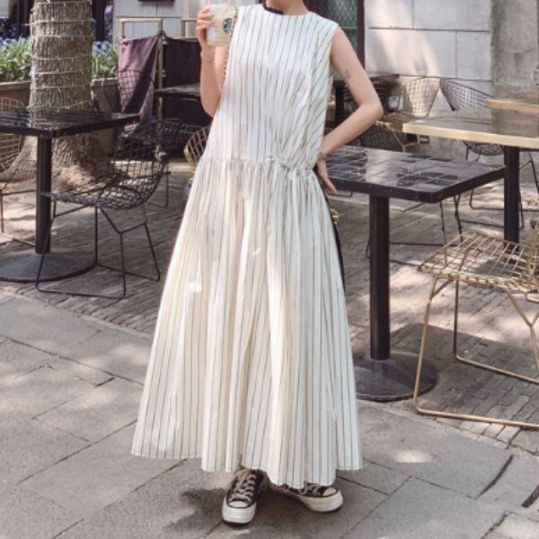 セルフポートレイト 背中リボン マキシ丈 ノースリーブ ワンピース KOBE LETTUCE ワンピース ノースリーブ ロング マキシ丈 ワンピ