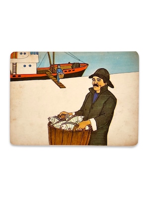 ヴィンテージの単語カード / Vintage Word Cards (Fisherman)