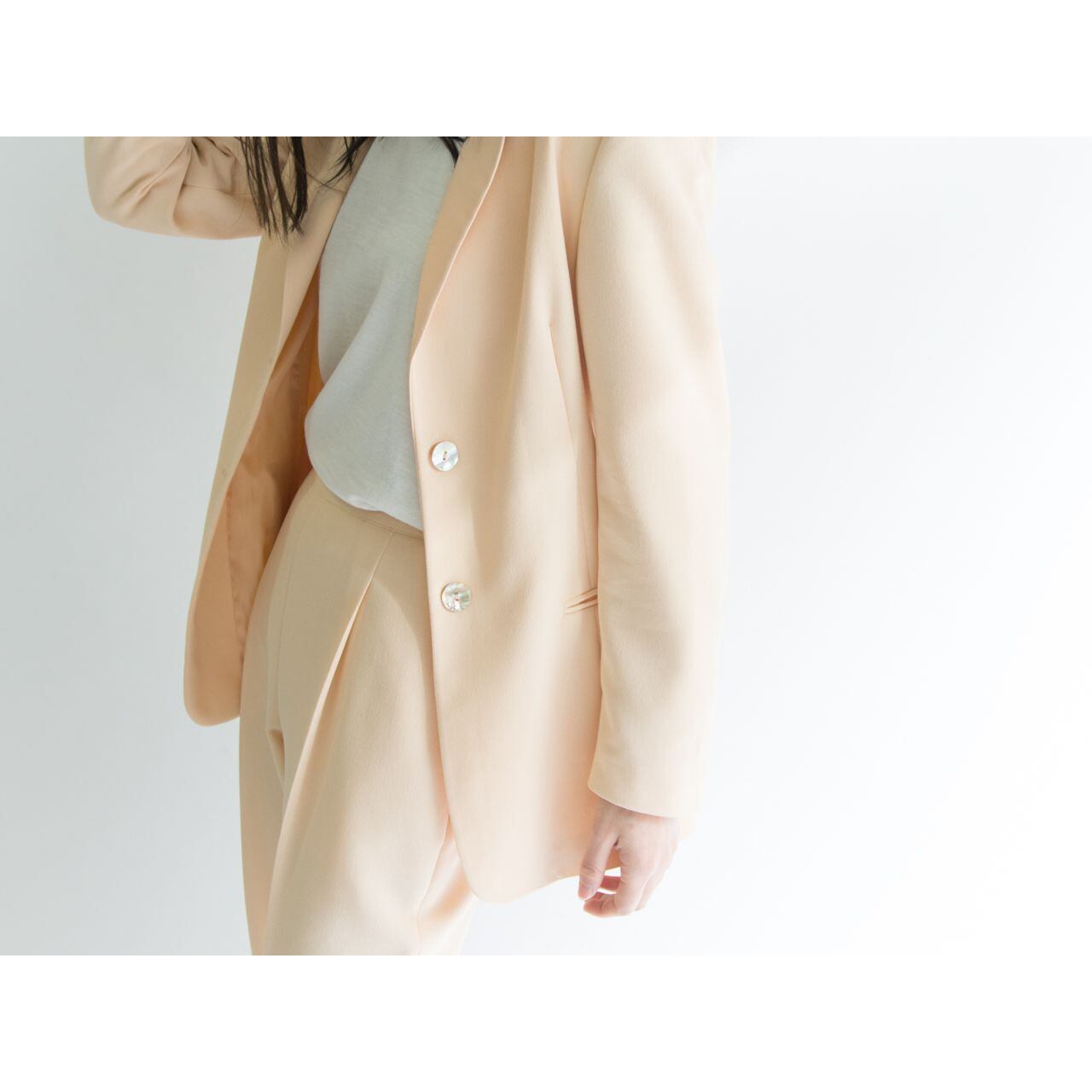 【Made in Italy】Chiffon tailored jacket（イタリア製 シフォンテーラードジャケット）3b
