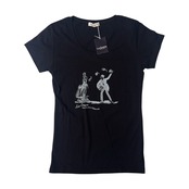 Lois CRAYON ロイスクレヨン タグ付き 半袖プリントTシャツ M/ブラック/薄手