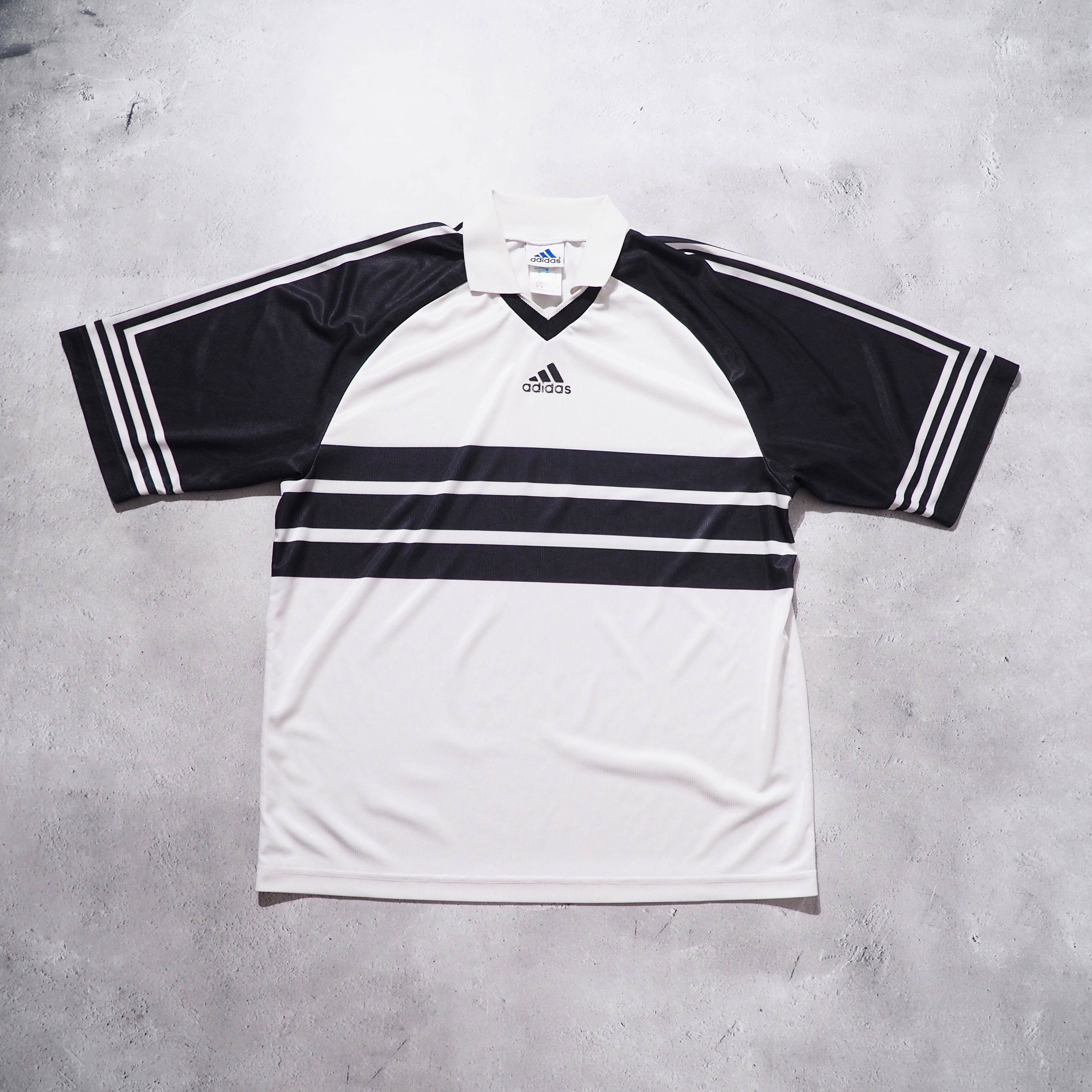 1990s " Old adidas " Monotone Line Design Vintage Loose Game Shirt