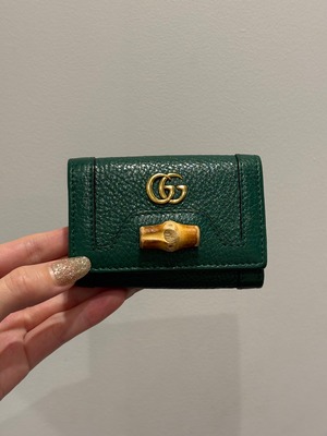 GUCCI/ vintage green bamboo key case.
