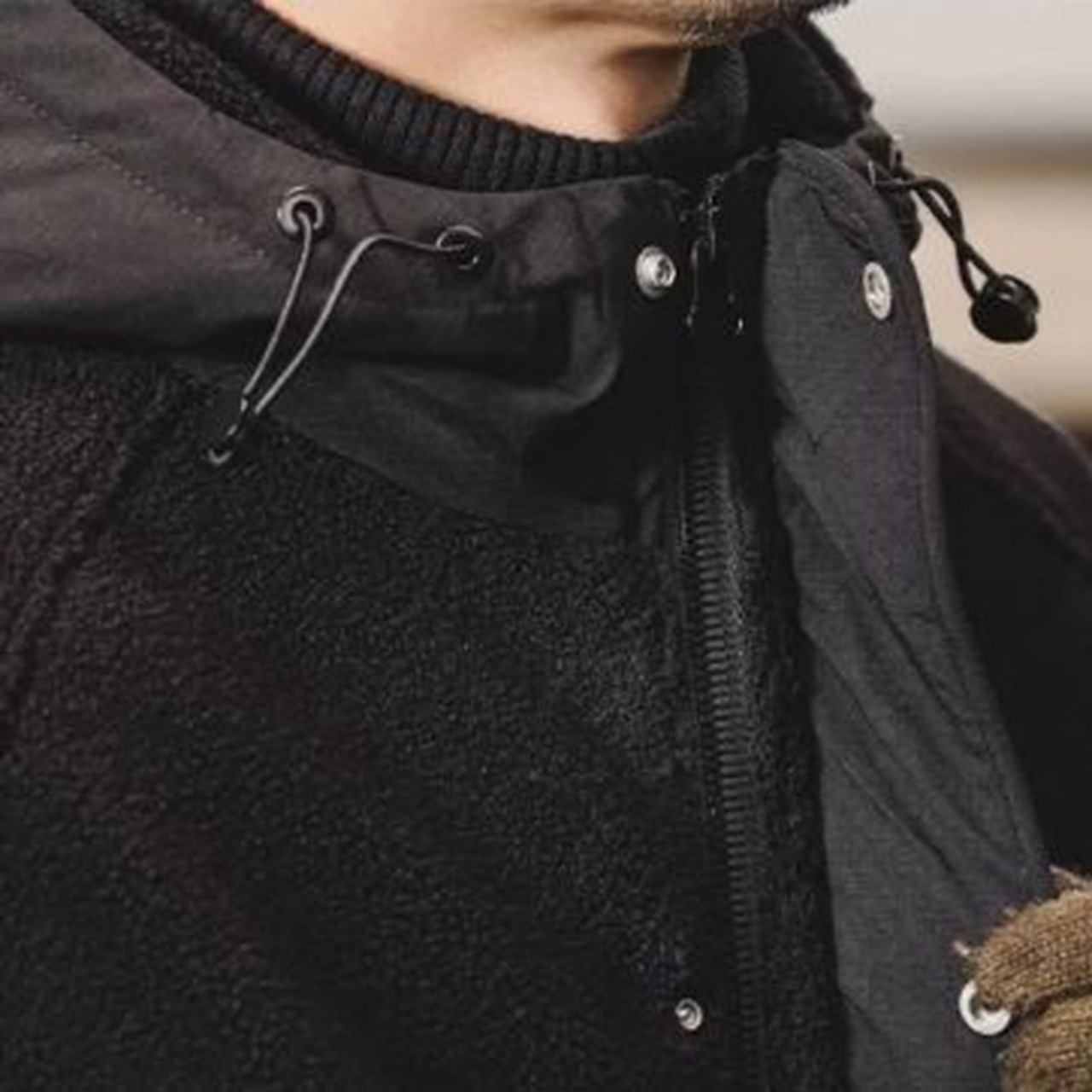 Patch Pocket Long Sleeve Full Zip Boa Jacket ◇2color H0926