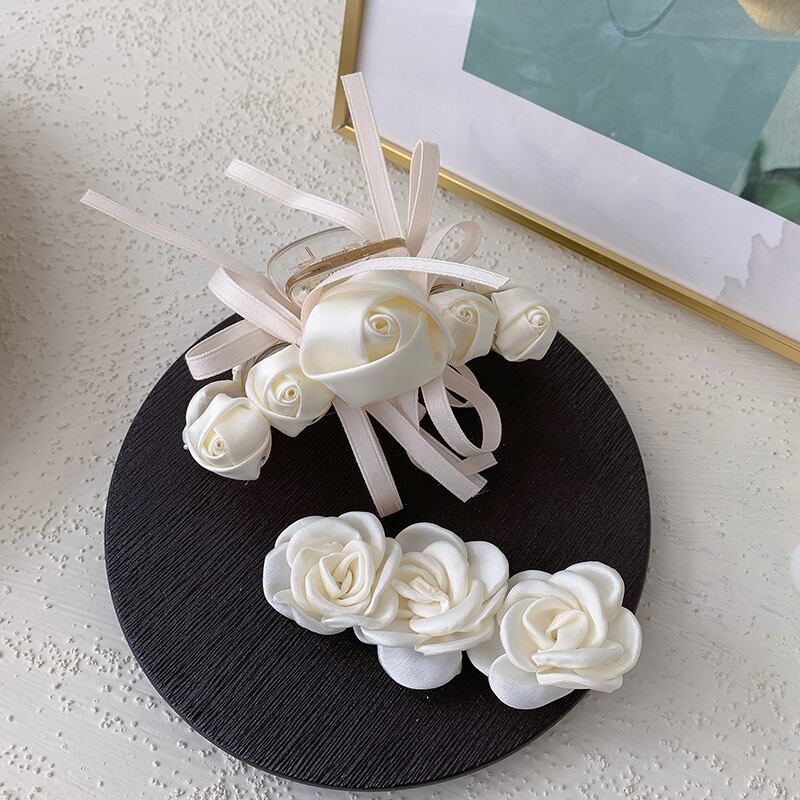 Flowerデザイン バックアクセサリー ヘアピン レッド フラワーデザイン ブラック・アイド・ピーズ60164386229