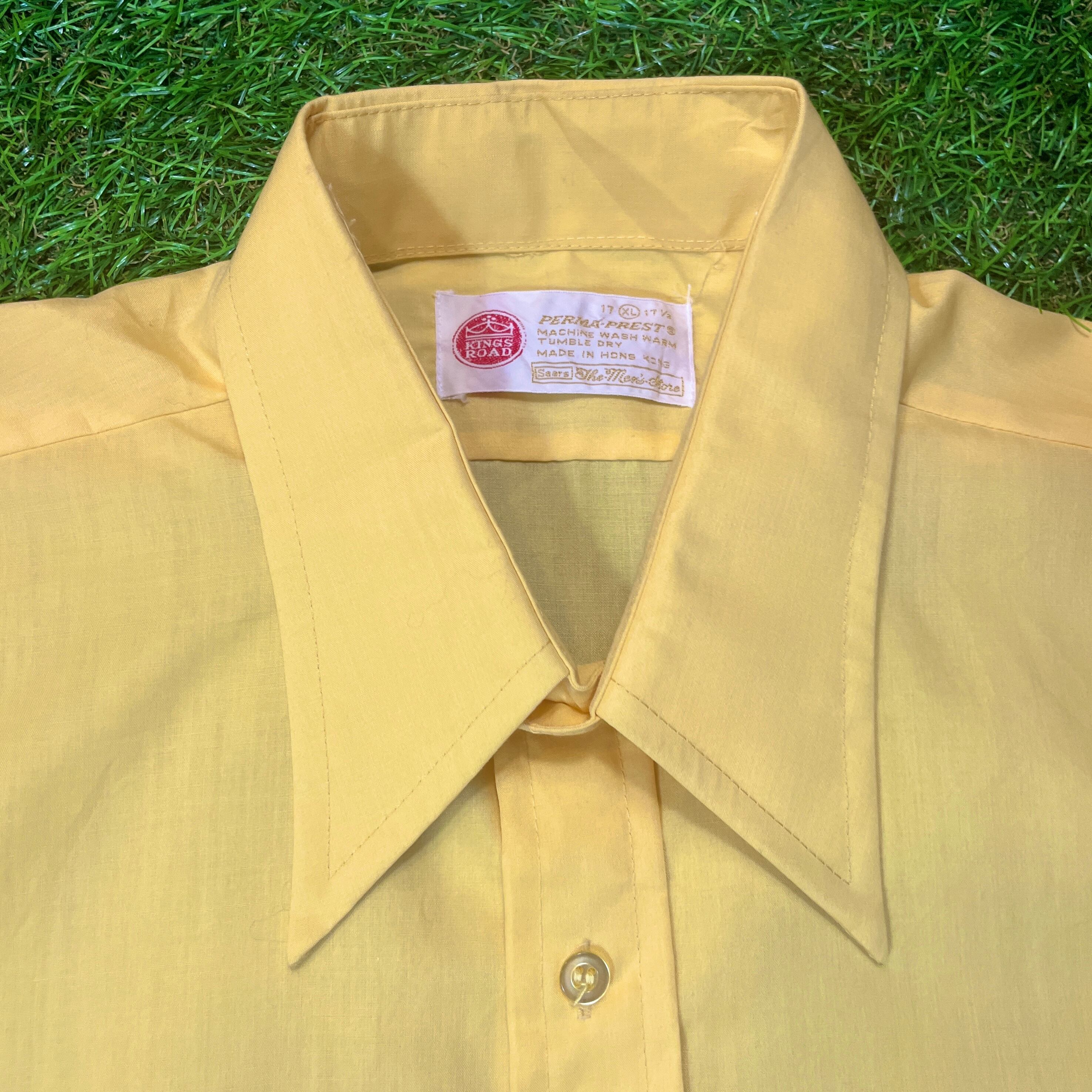 70s SEARS Yellow Short Sleeve Shirt / Vintage ヴィンテージ 古着