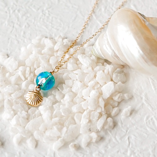 -HOTARU GLASS-  shell necklace【14kgf】