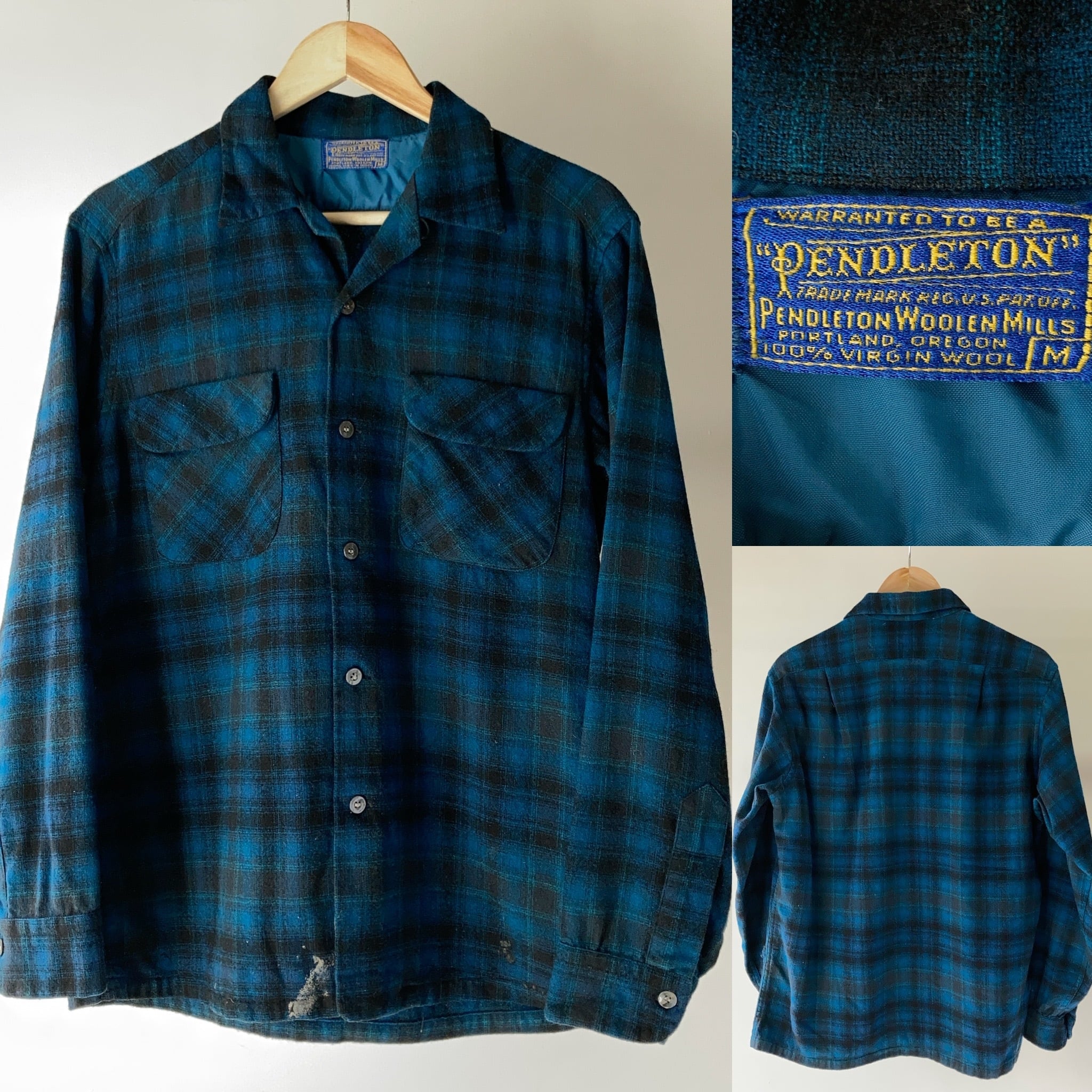 60's PENDLETON オンブレチェック ウールシャツ 