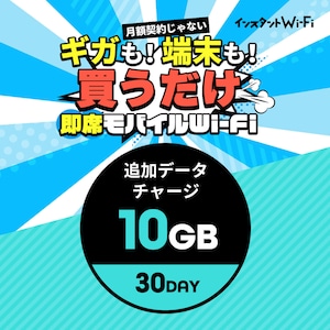 インスタントWi-Fi 追加データ 10GB 30day