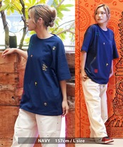 \SALE/◆飛び刺繍 ルーズTシャツ◆sb-g1263132q