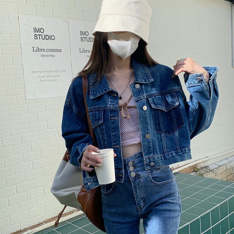 スタンダードショートルーズジャケット オータムカジュアルトップス レトロ 秋物 モンロー88027974357