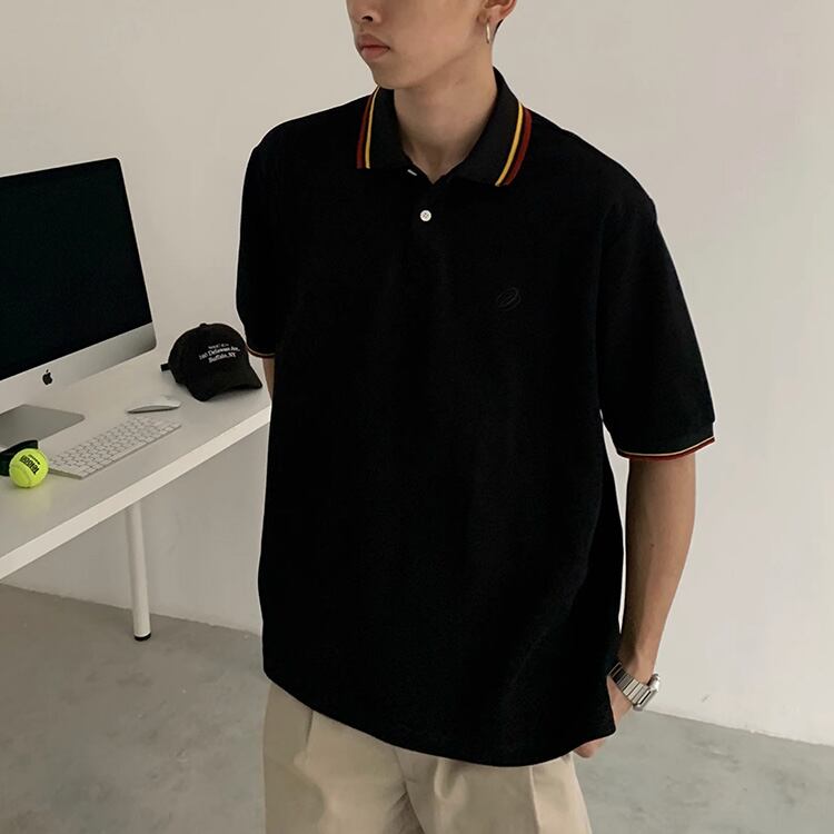 ★RETRO BASIC EMBROIDERY POLO SHIRT　　　A0667
