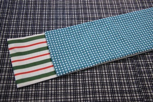 限定1本のみ！ポリ巻帯リバーシブル【角通し柄/青緑色】× 【縞柄/マルチ色】