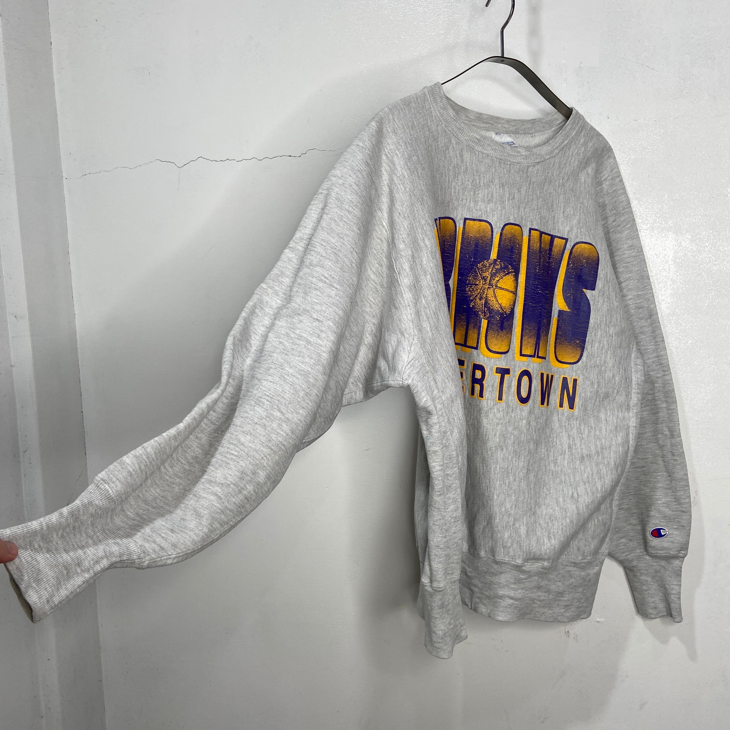 [美品]90s Champion チャコールグレー リバースウィーブ 刺繍タグ