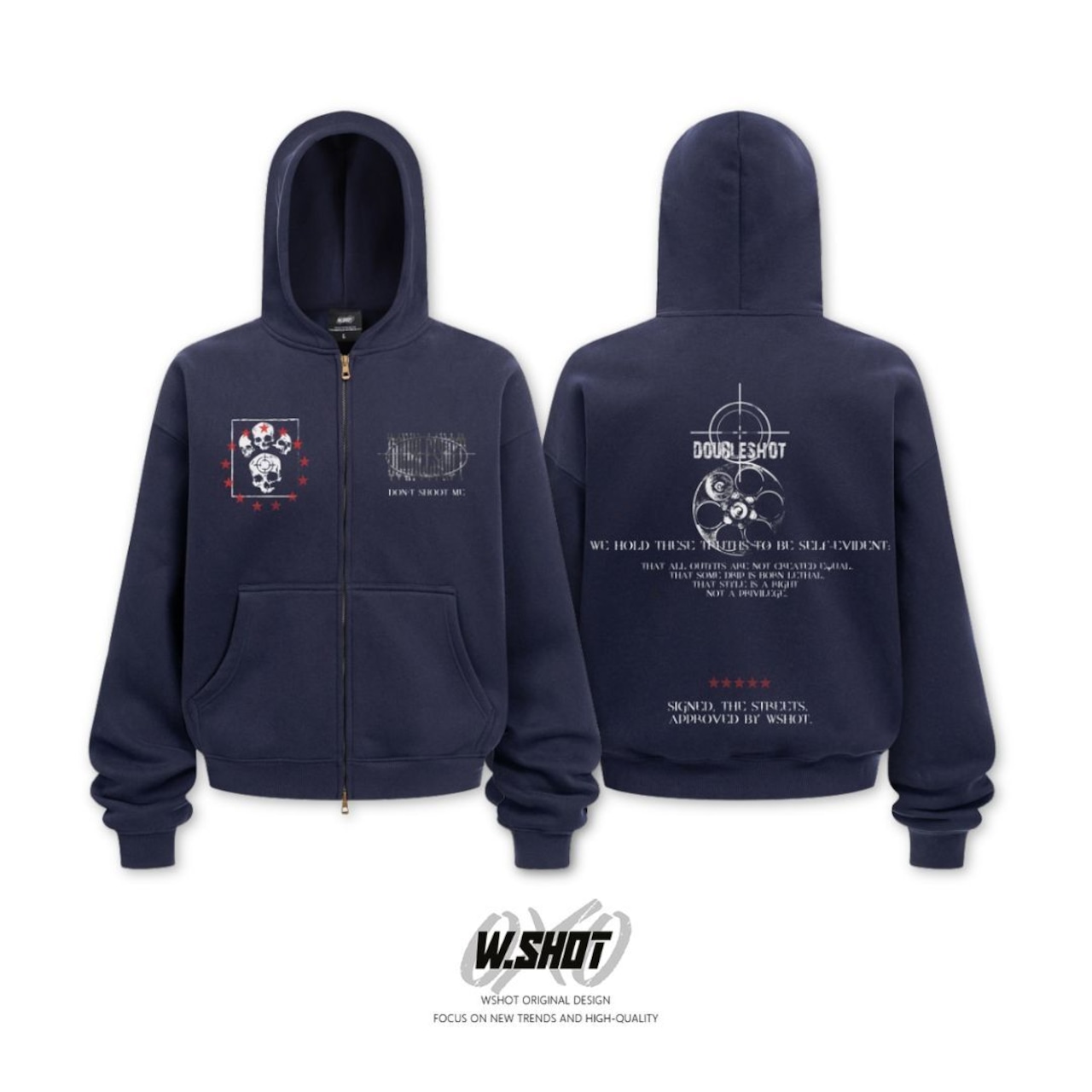 WSHOT Original Revolver boxy Zip Hoodie WS124