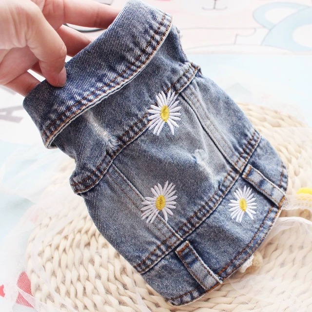 《予約》T0115 フラワーデニムベスト