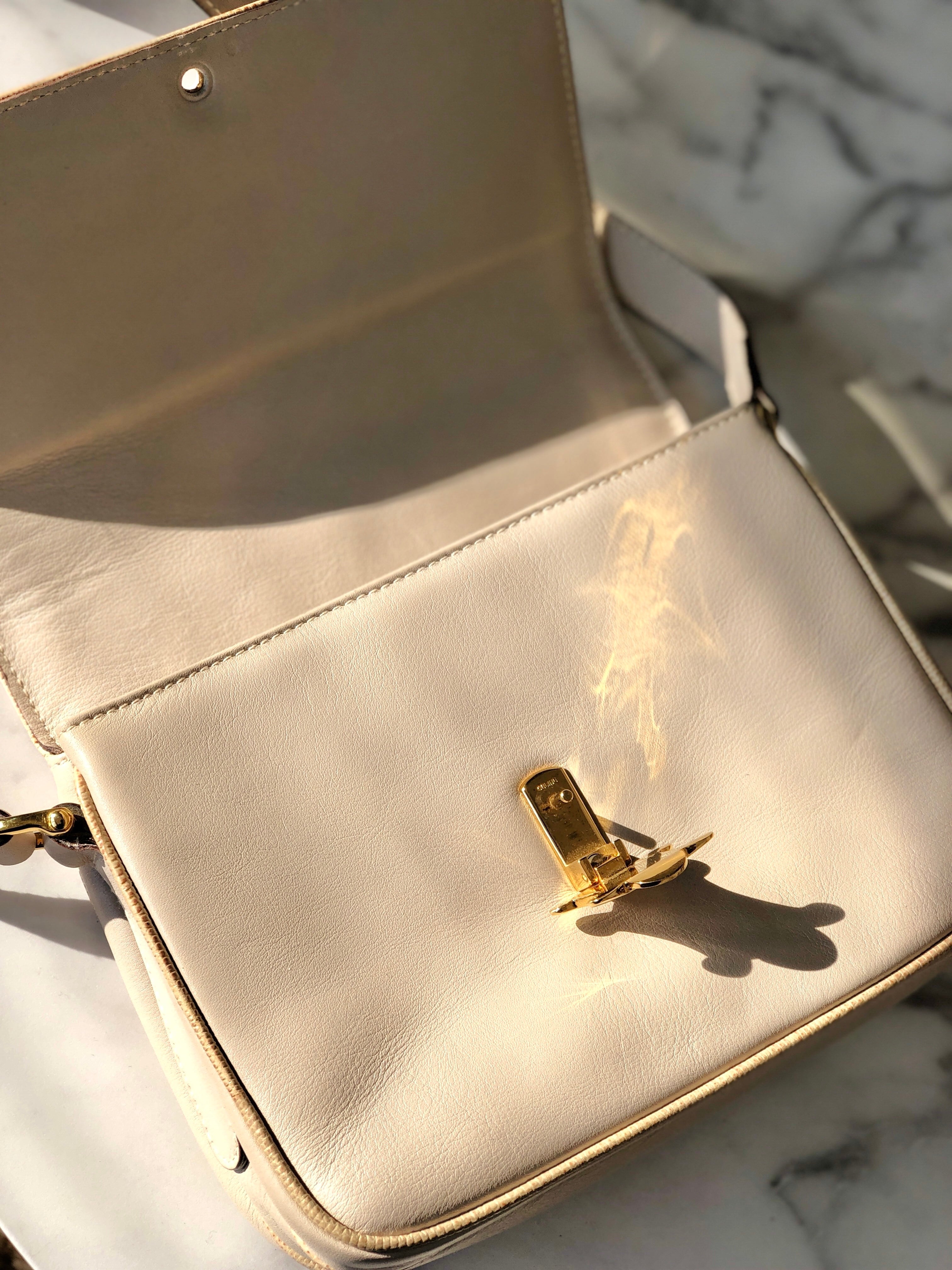 CELINE セリーヌ トリオンフ レザー リザード型押し パイピング クロス
