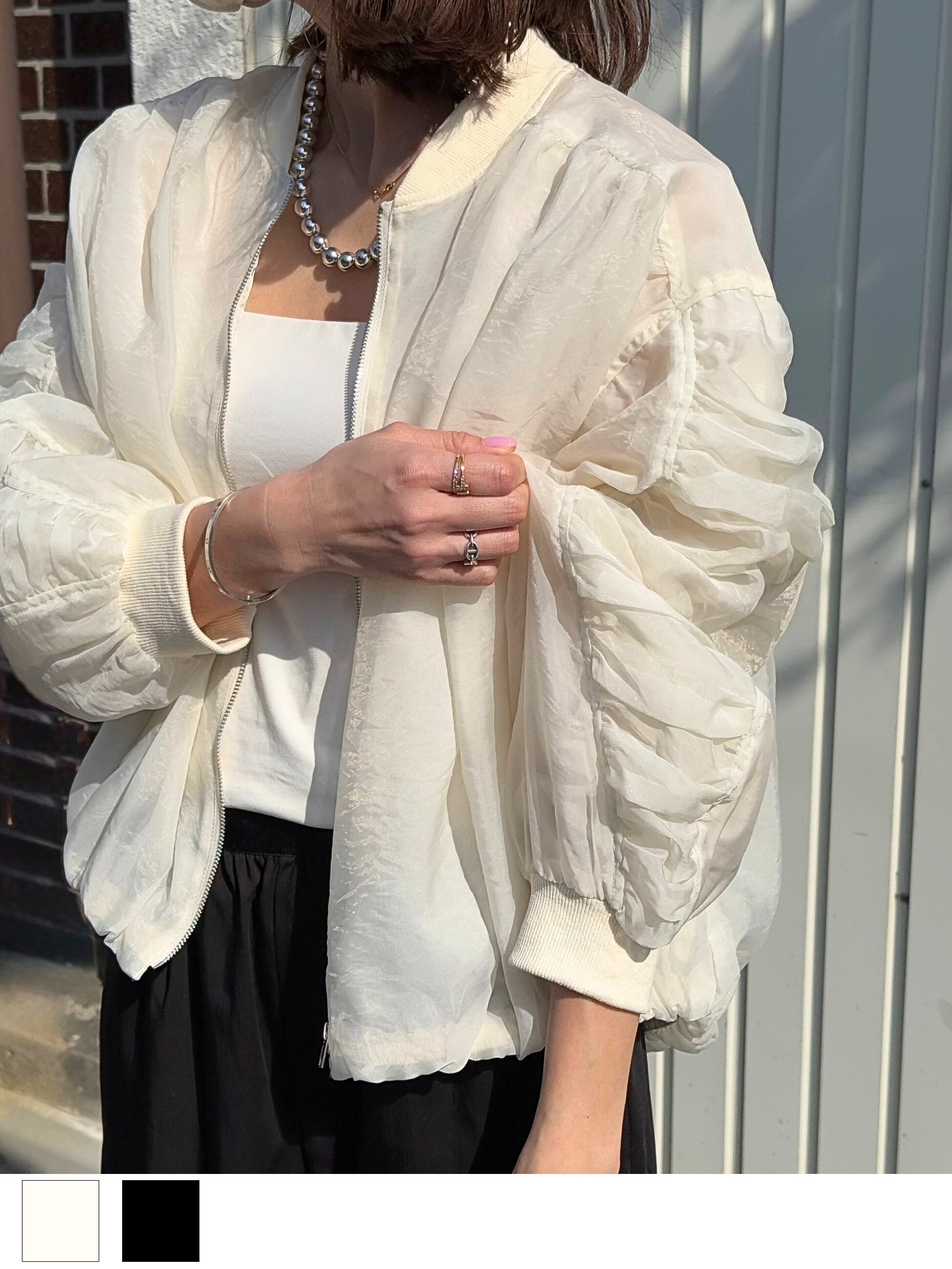 (再入荷)ギャザーシアーブルゾン