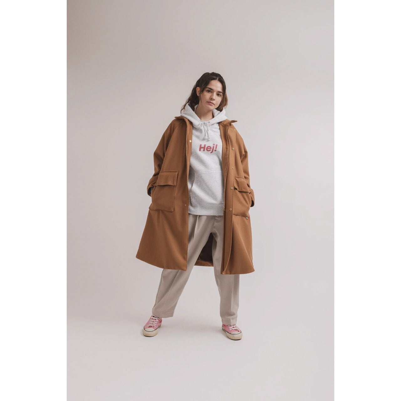amne / HERRINGBONE peg top slacks - ヘリンボーン ペグトップ