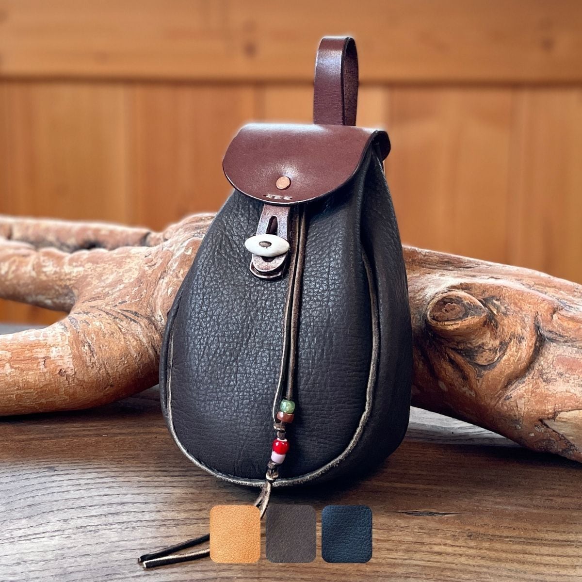鹿革ベルトポーチ 刻印サービス付［全3色］Deerskin Belt Pouch［3