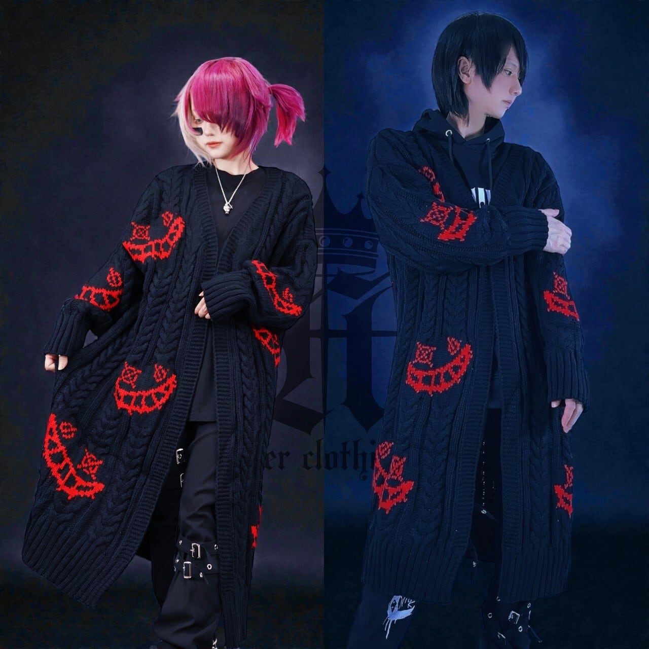 超ロング編み込みニットカーディガン【RED SMILE】 | NIER CLOTHING