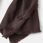 MAISON CARRÉE CASHMERE Fringe STOLE "BROWN"