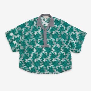 メッシュジャガードスキッパーシャツ グリーン