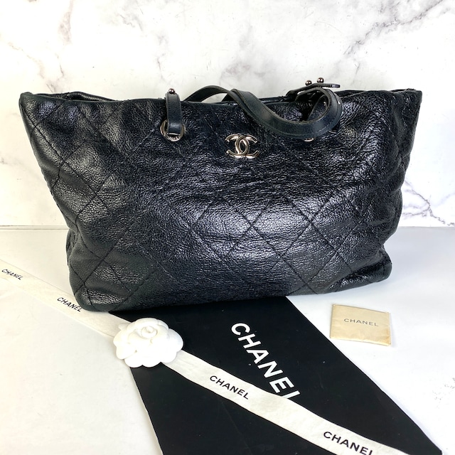 【最終処分SALE】CHANEL シャネル ココマーク レザー トートバッグ ブラック A-6840