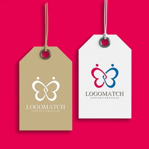 真心つなぐハートの蝶のロゴ