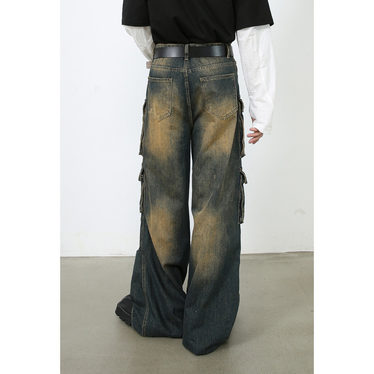 ストリート ヴィンテージマルチポケット デニムパンツ P244