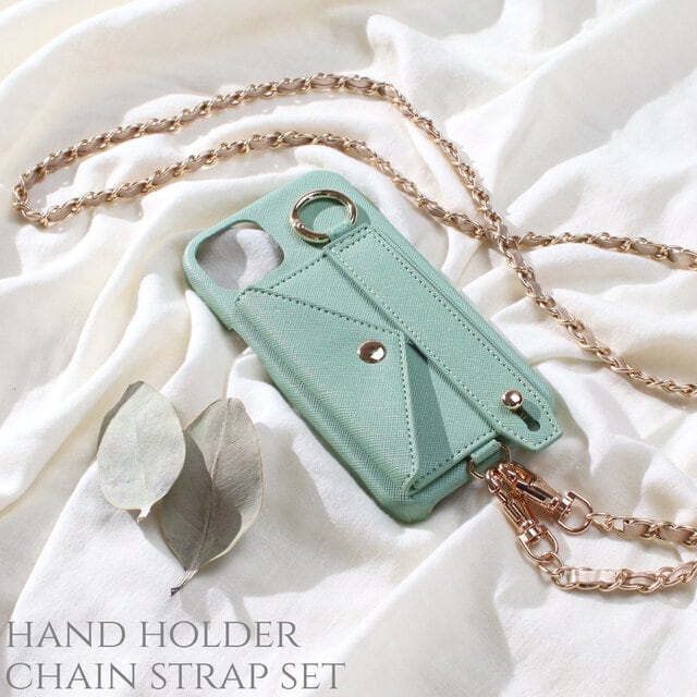 iphone ケース おしゃれ チェーンストラップ付き iphone14 13 12 pro カード入れ リング iphoneSE 11 スマホケース 8 XR 背面収納 バンド付き ショルダー 肩掛け