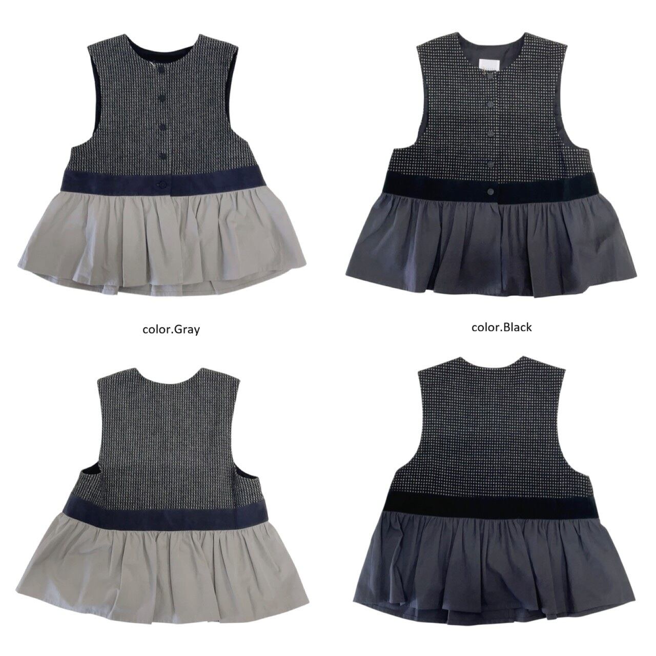 MAGALI】ピンドットツイードヴィンテージジレ / BL272 | syozikiya